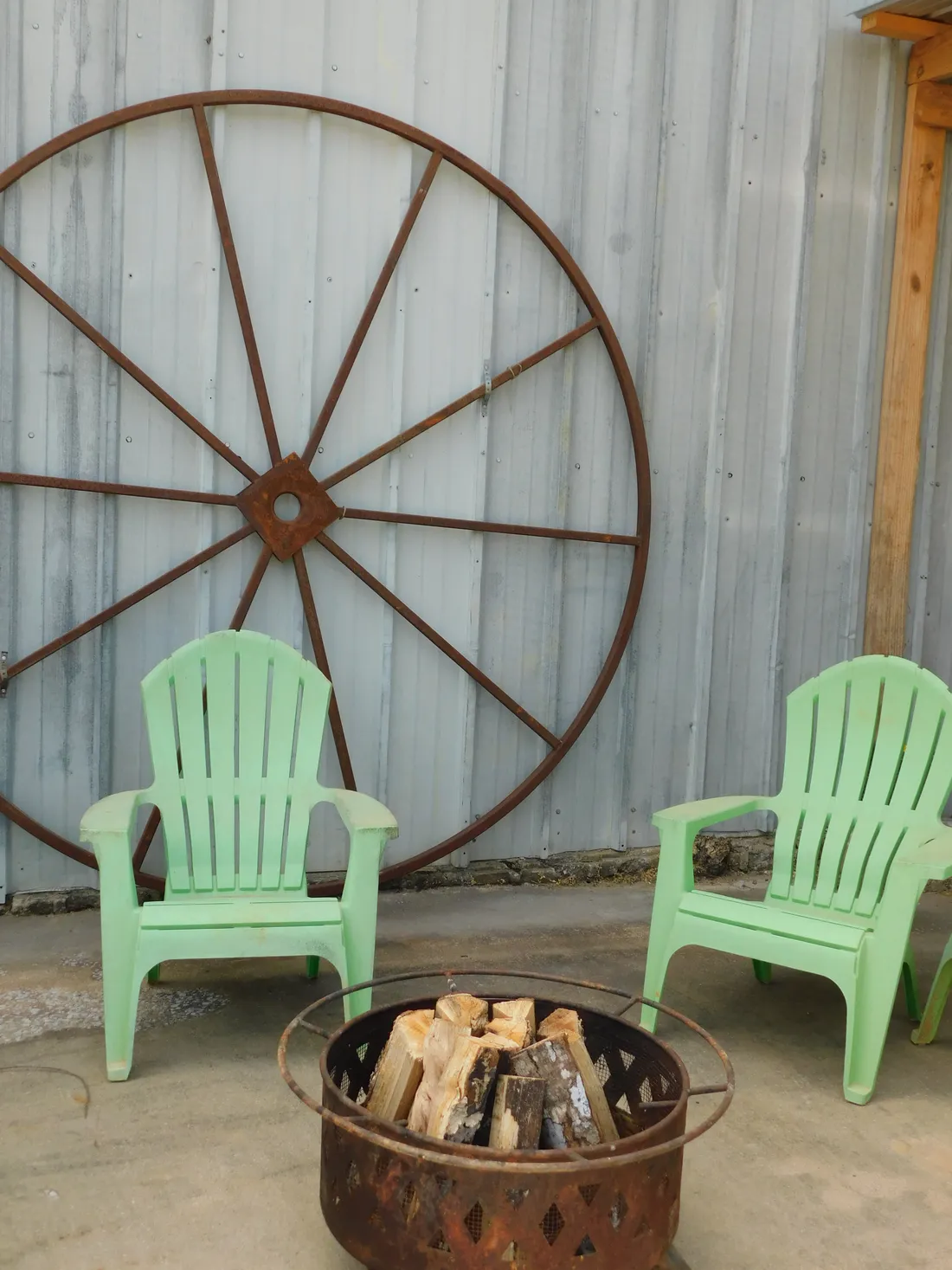 Fire pit and chairs